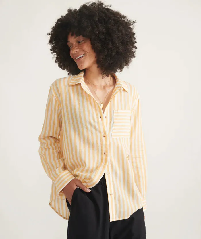 Relaxed Button Down Striped Shirt