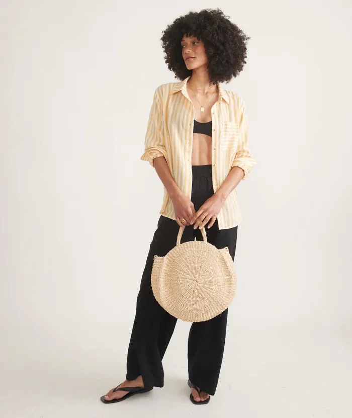 Relaxed Button Down Striped Shirt
