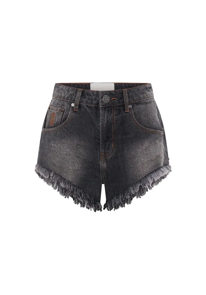 Renegades High Waist Denim Shorts - Worn Black