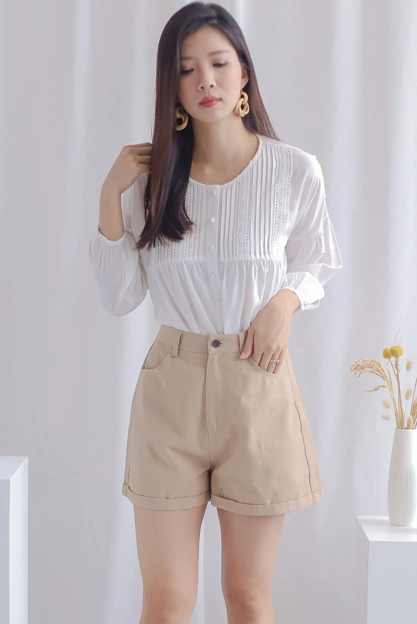 *Restocked* Owena Denim Shorts In Sand