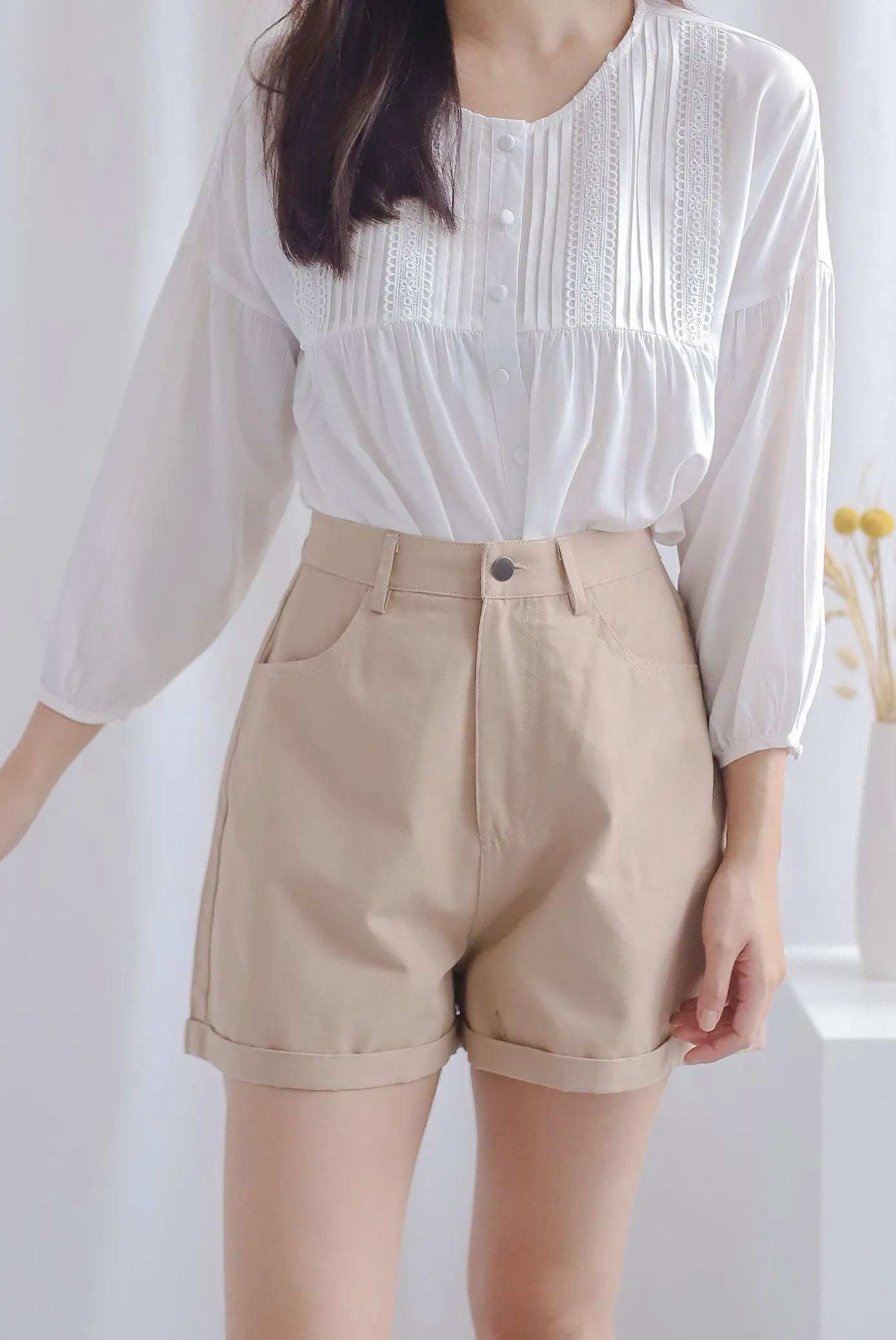 *Restocked* Owena Denim Shorts In Sand