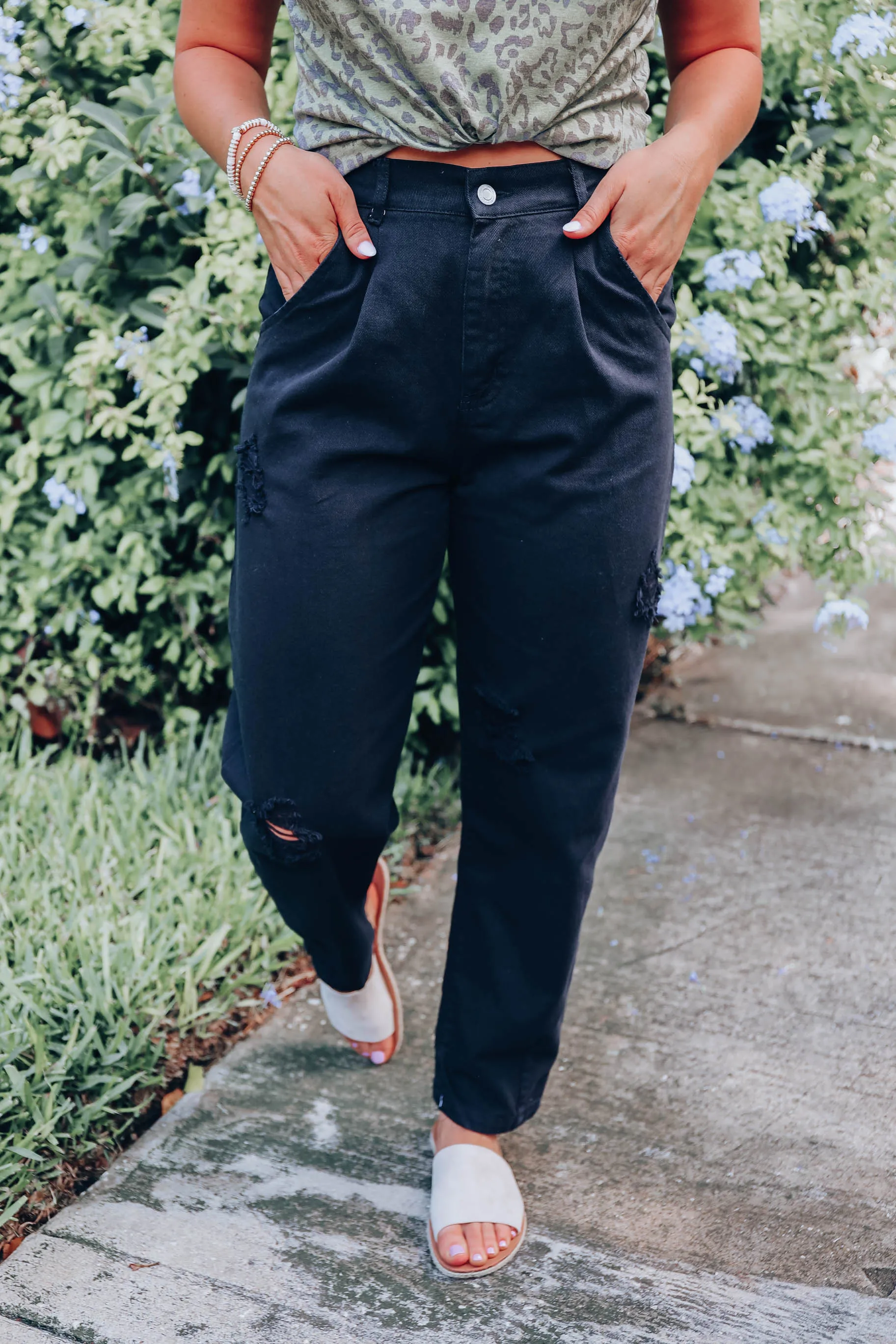 Retro 90's Mom Jeans - Black