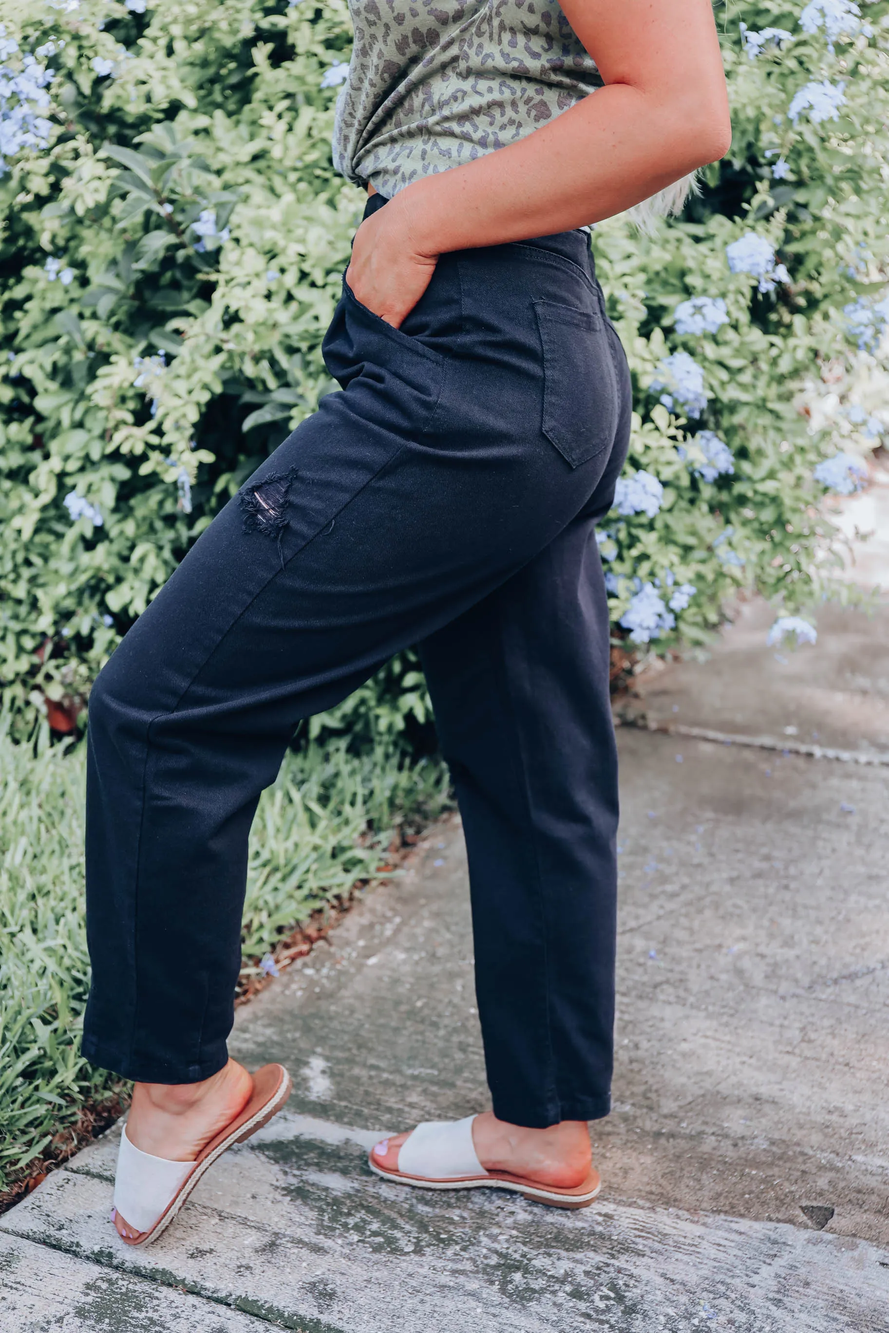 Retro 90's Mom Jeans - Black
