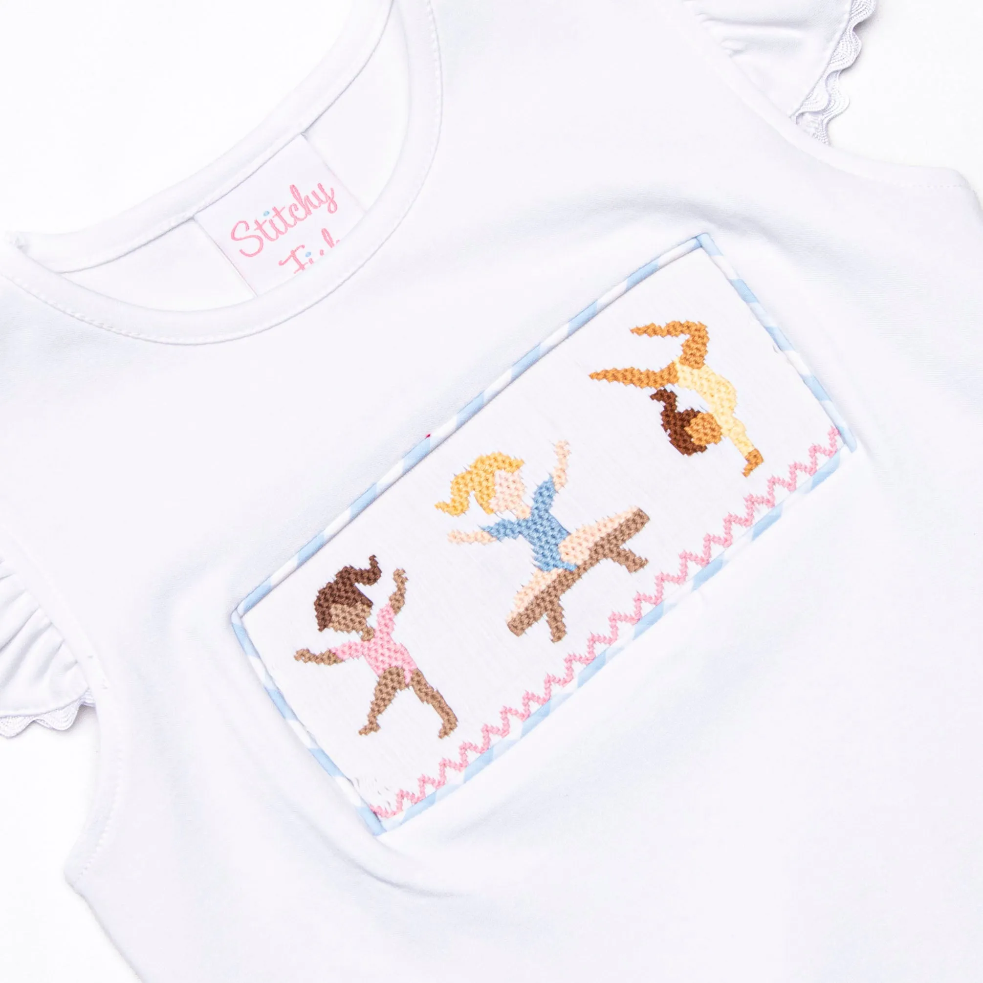 Rhythmic Routine Smocked Short Set, Blue