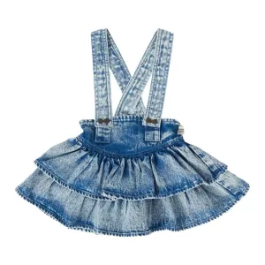 Riley Rara Denim Suspender Skirt