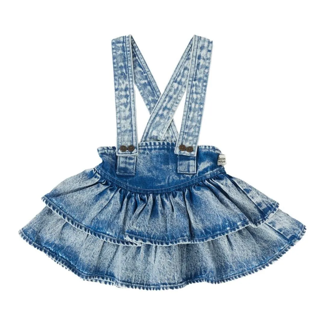 Riley Rara Denim Suspender Skirt