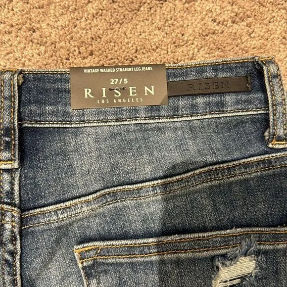 Risen washed straight leg jean with stretch! Size 5/27 NWT
