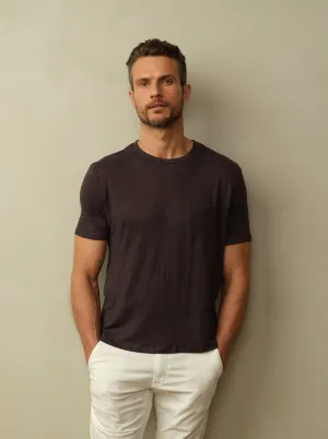 Road to Nowhere - Mens Jackson Linen Pocket Tee - Navy