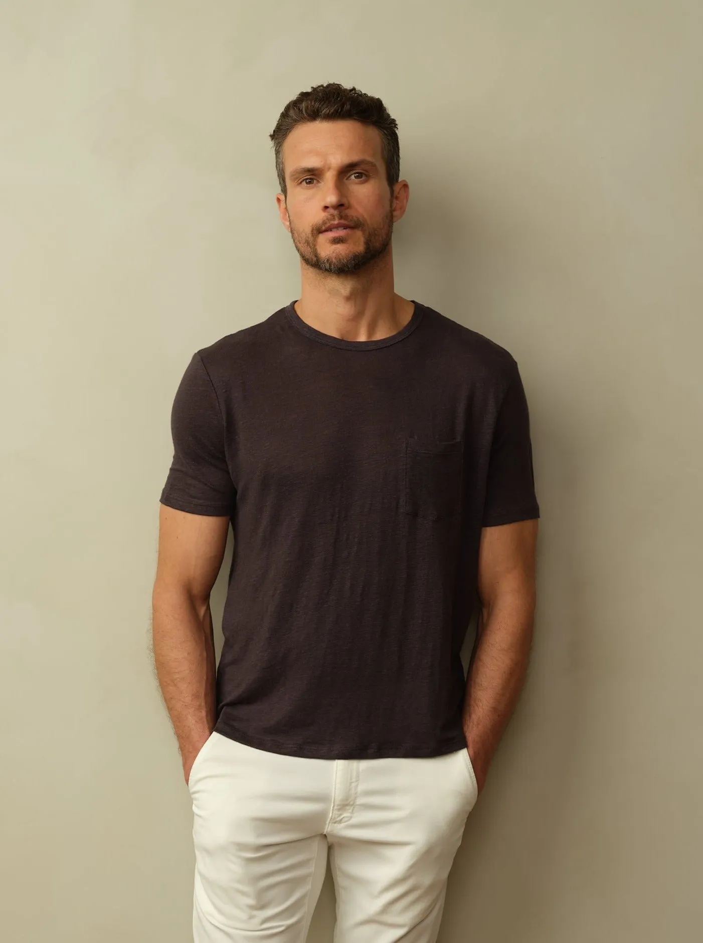 Road to Nowhere - Mens Jackson Linen Pocket Tee - Navy