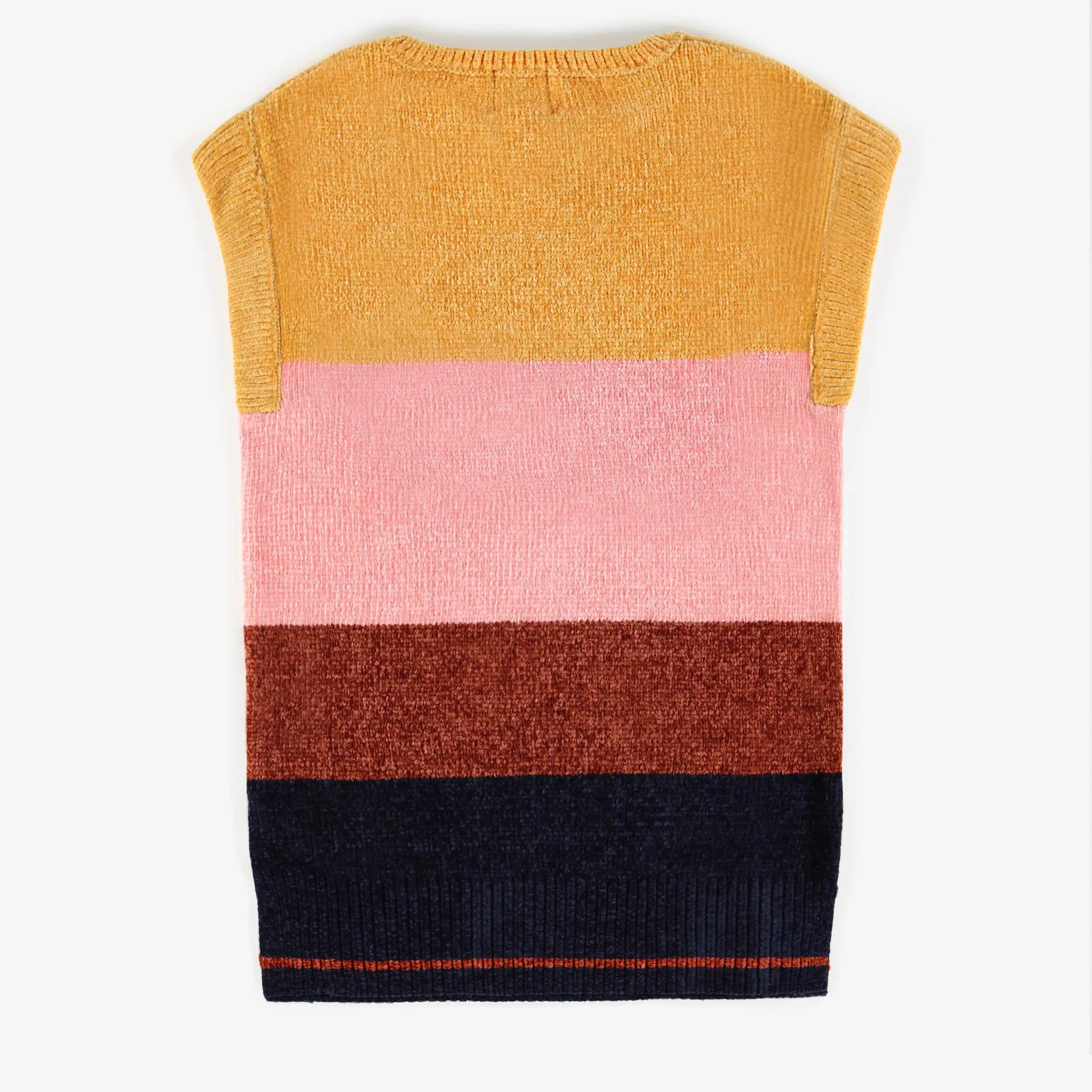 Robe tunique rose bloc de couleurs en maille, enfant || Pink color block knitted tunic dress, child