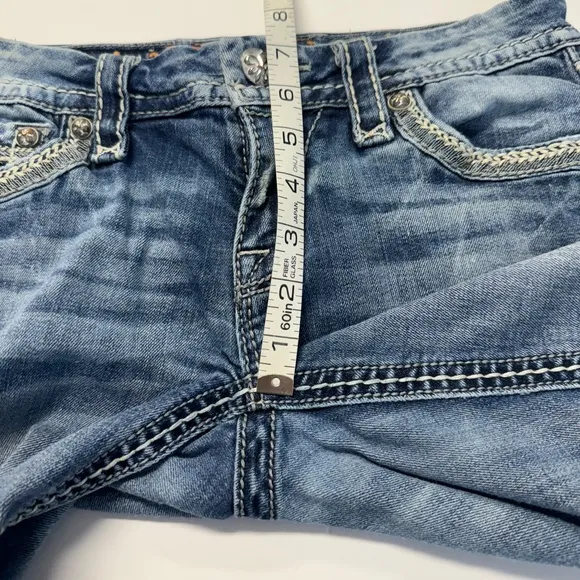 Rock Revival Ashley Skinny Denim Raw Hem Shorts Size 27