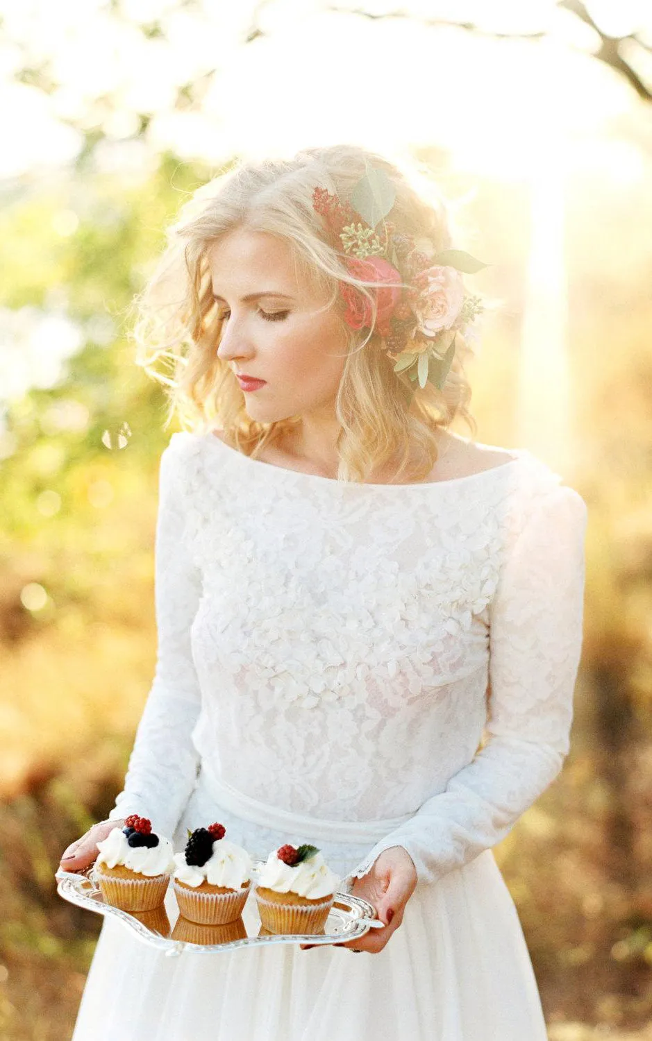 Romantic Chiffon Long A-Line Wedding Dress With Lace Bodice-ET_711221