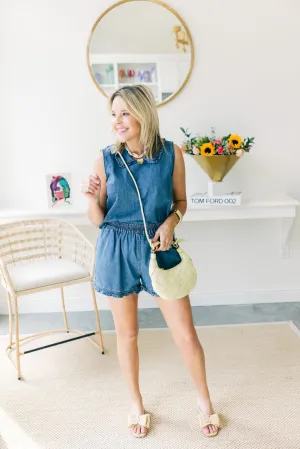 Ruffled In Denim Set