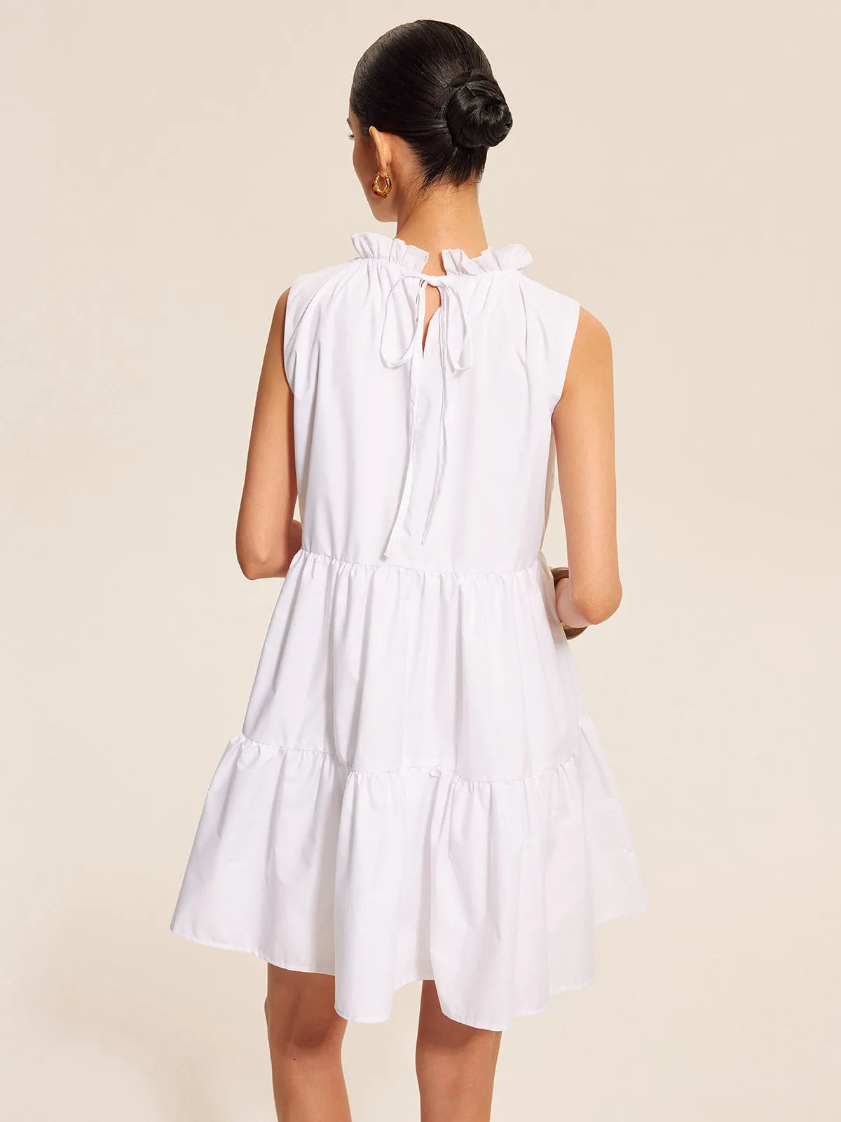 Ruffled Tie Back Tiered Dress