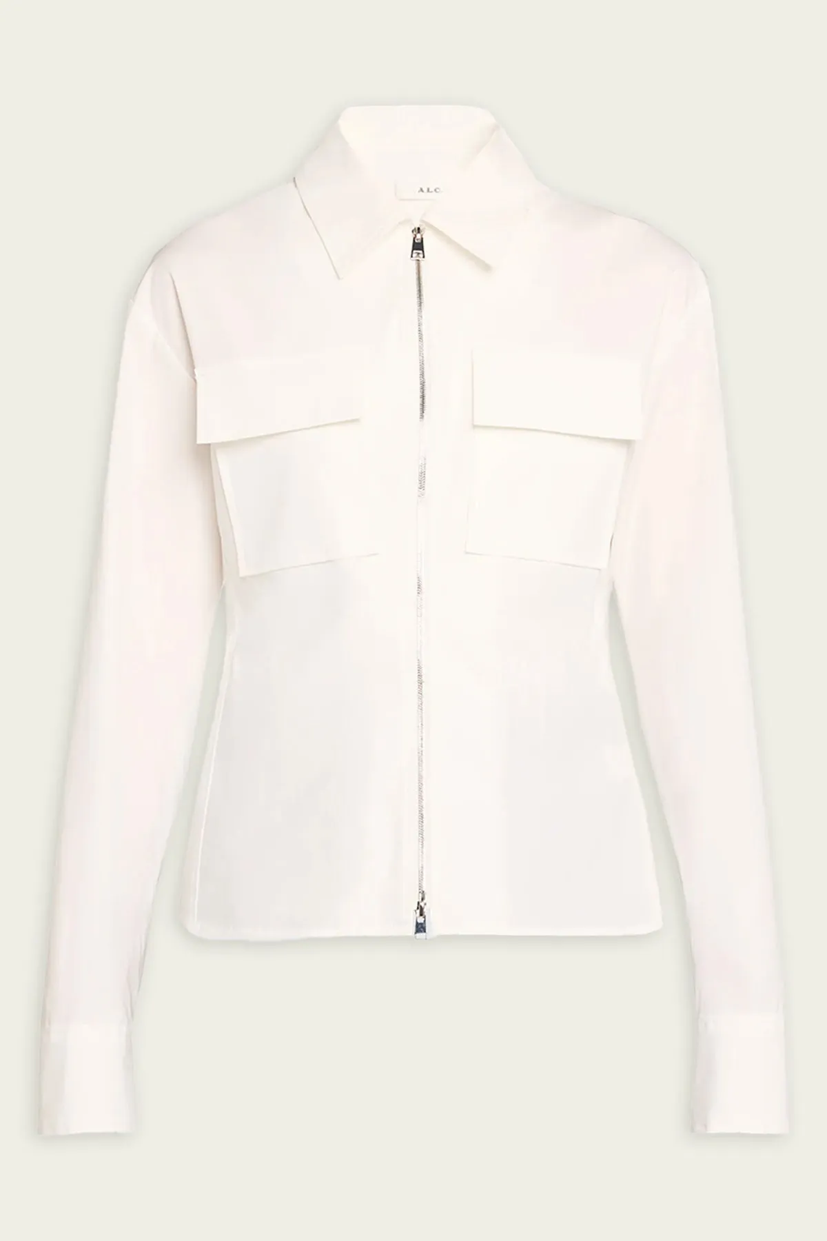 Sage Cotton Zip Top in White