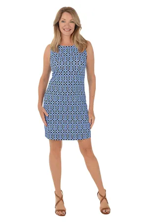 Sapphire Lattice UPF50  Sleeveless Shift Dress