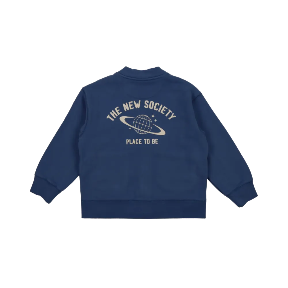 Saturno Space Logo Varsity Cardigan (Blue Steel)
