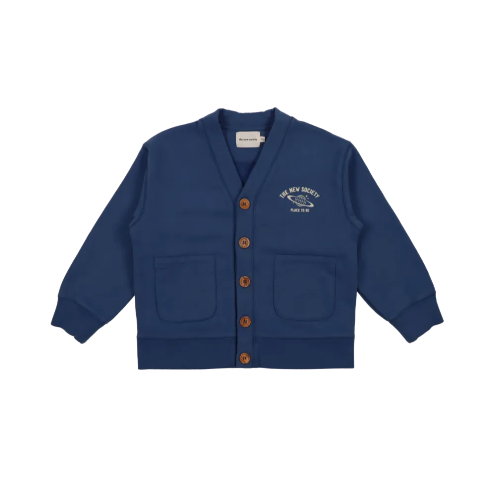 Saturno Space Logo Varsity Cardigan (Blue Steel)
