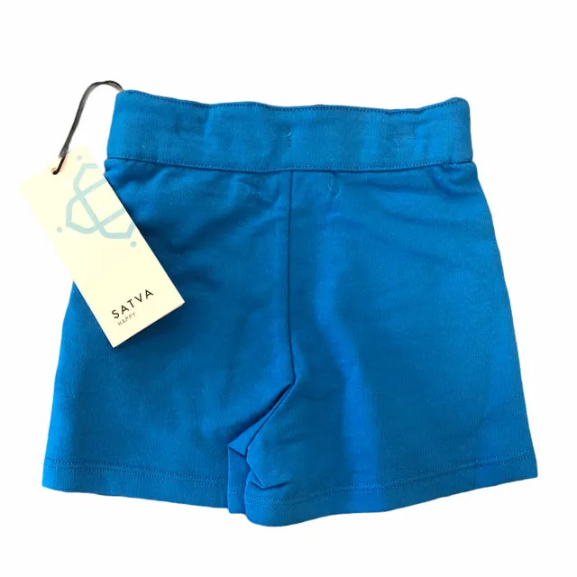 Satva Organic Cotton Boy's Blue Adventure Shorts - Waves (3T)
