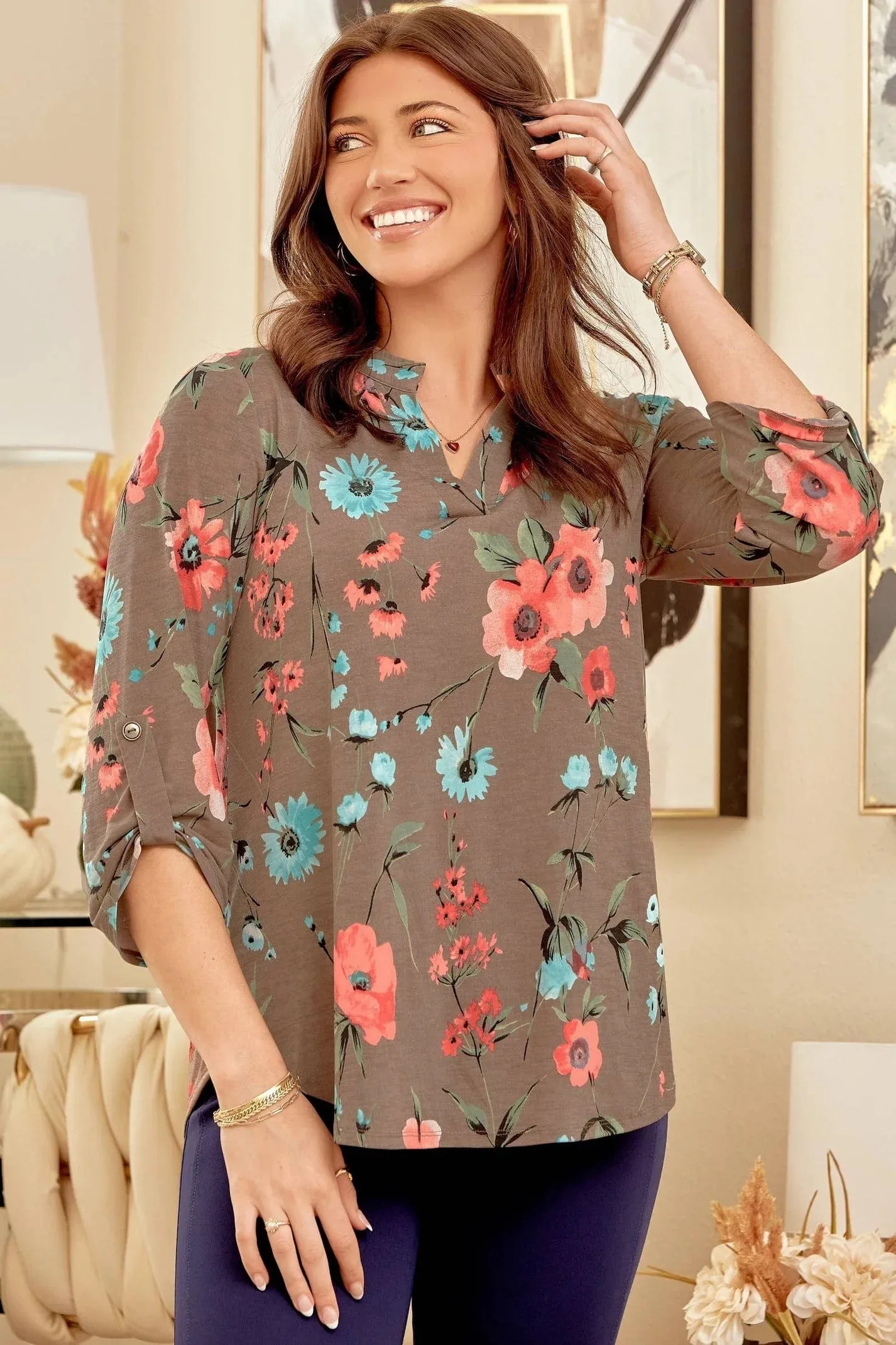 Scarlett Floral 3/4 Sleeve