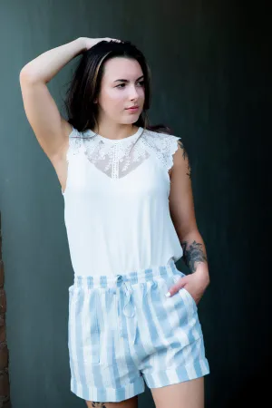 Scarlett Striped Cotton Shorts