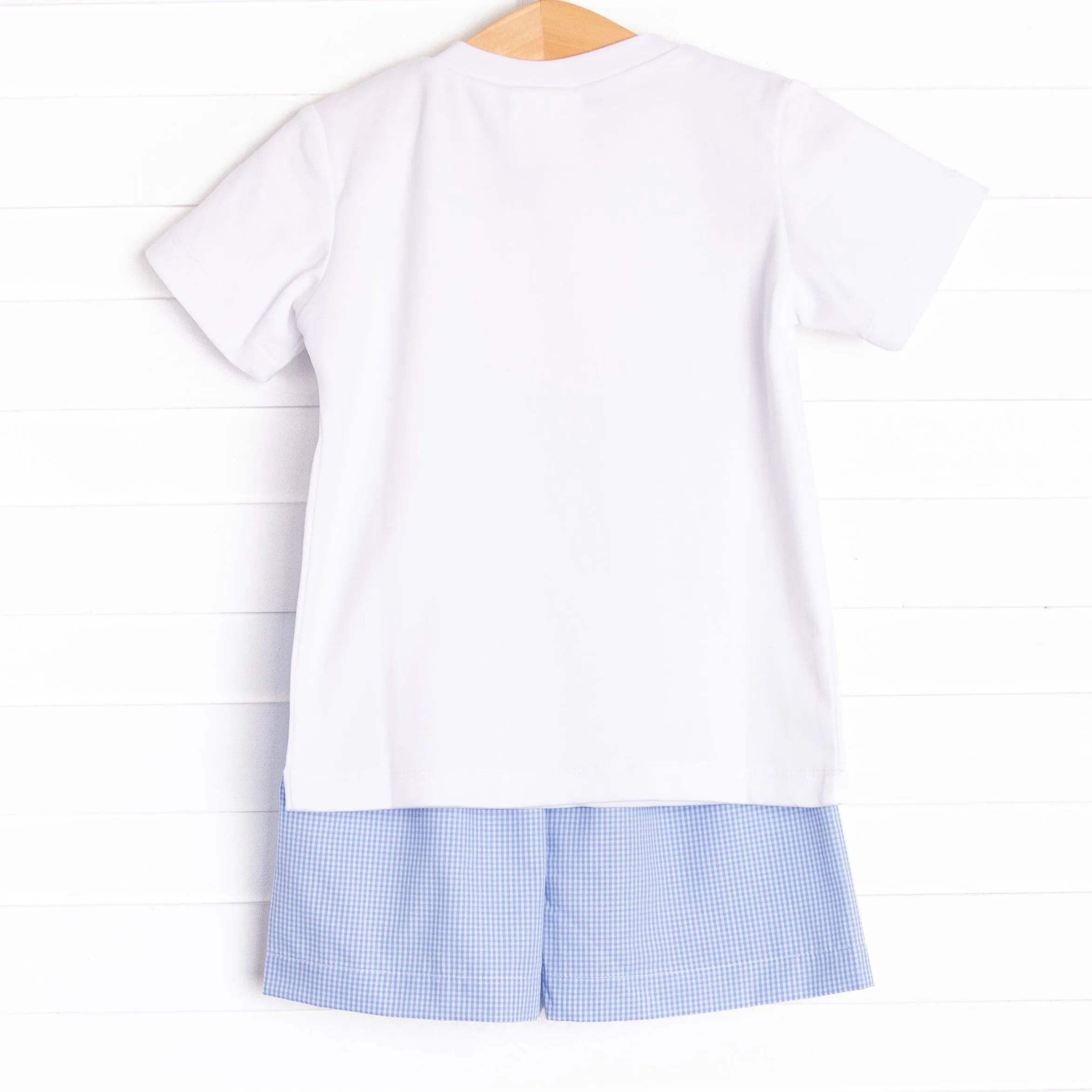 School of Fish Smocked Short Set, Blue