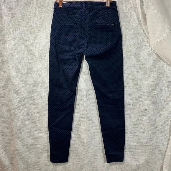 Scotch &amp; Soda La bohemienne mid rise skinny navy polka dot jeans size 25