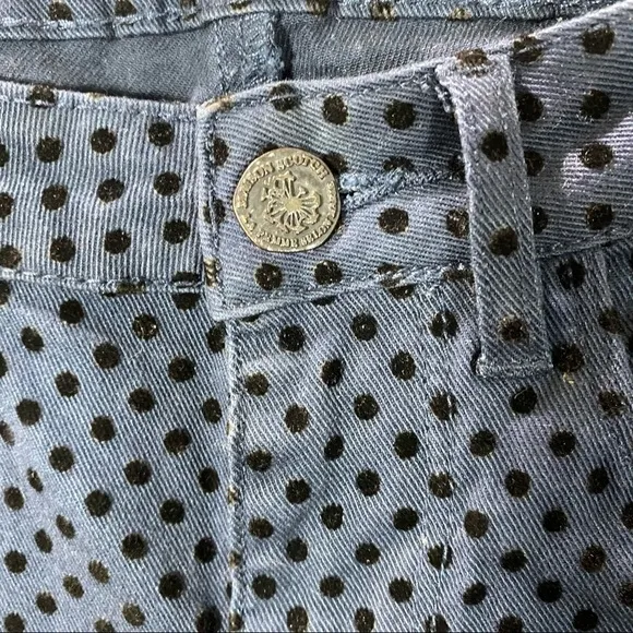 Scotch &amp; Soda La bohemienne mid rise skinny navy polka dot jeans size 25