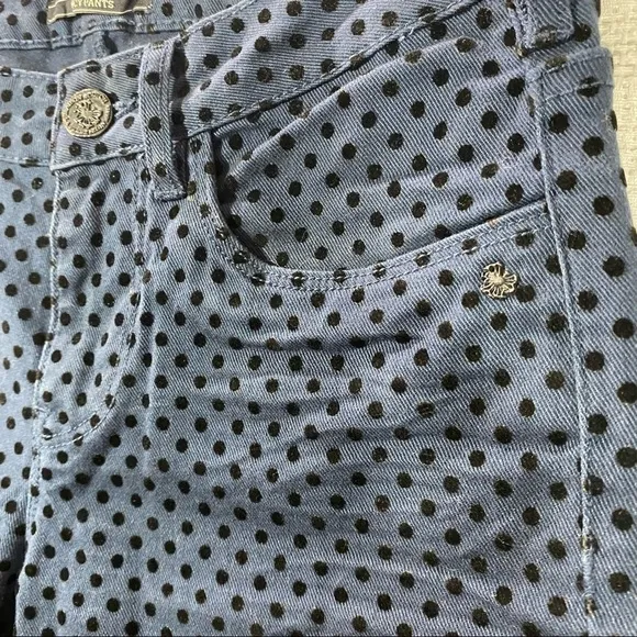 Scotch &amp; Soda La bohemienne mid rise skinny navy polka dot jeans size 25