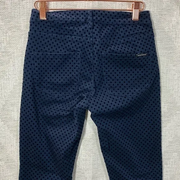 Scotch &amp; Soda La bohemienne mid rise skinny navy polka dot jeans size 25