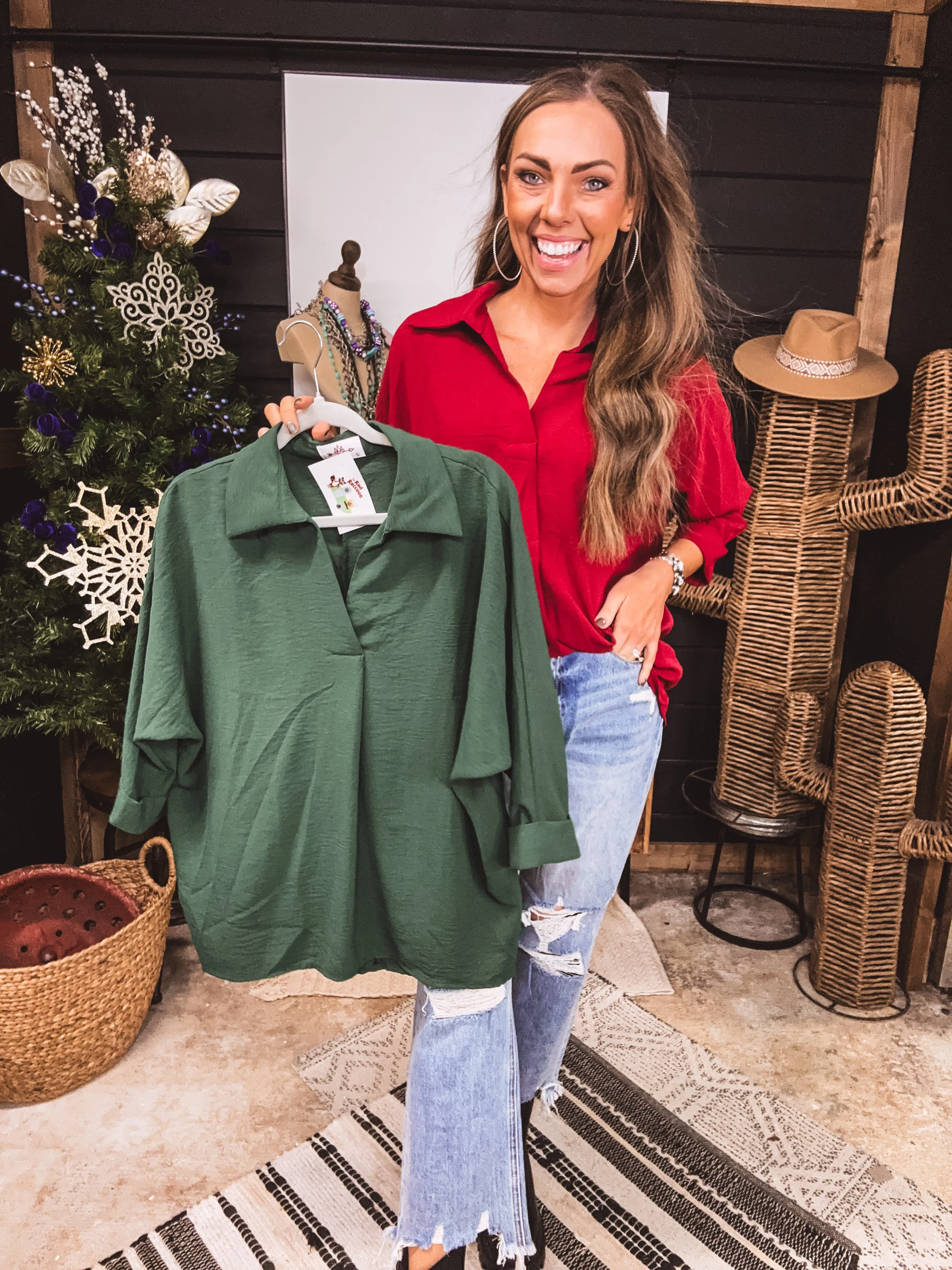 Sea Green Placket Collared Dolman