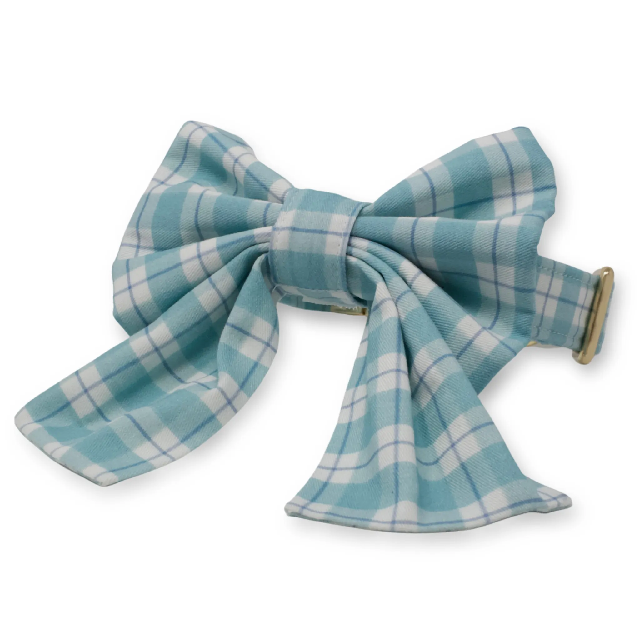 Seaside Plaid Classic Dog Collar   Sailor Bow