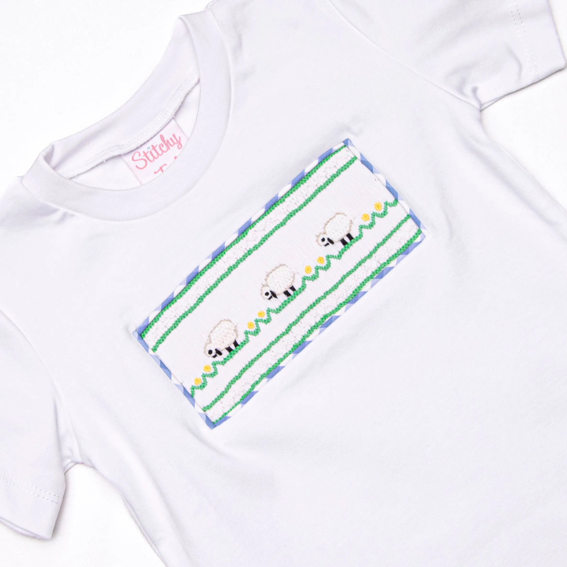 Shepherding Fields Smocked Short Set, Blue