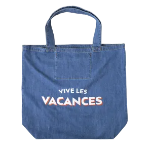 Shopper “Vive les Vacances” - denim blue