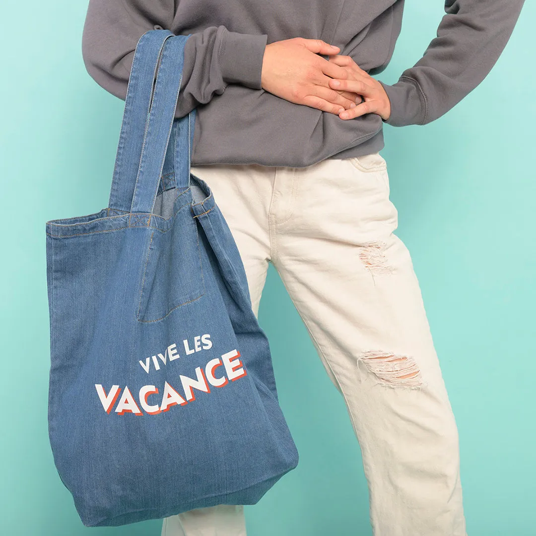 Shopper “Vive les Vacances” - denim blue