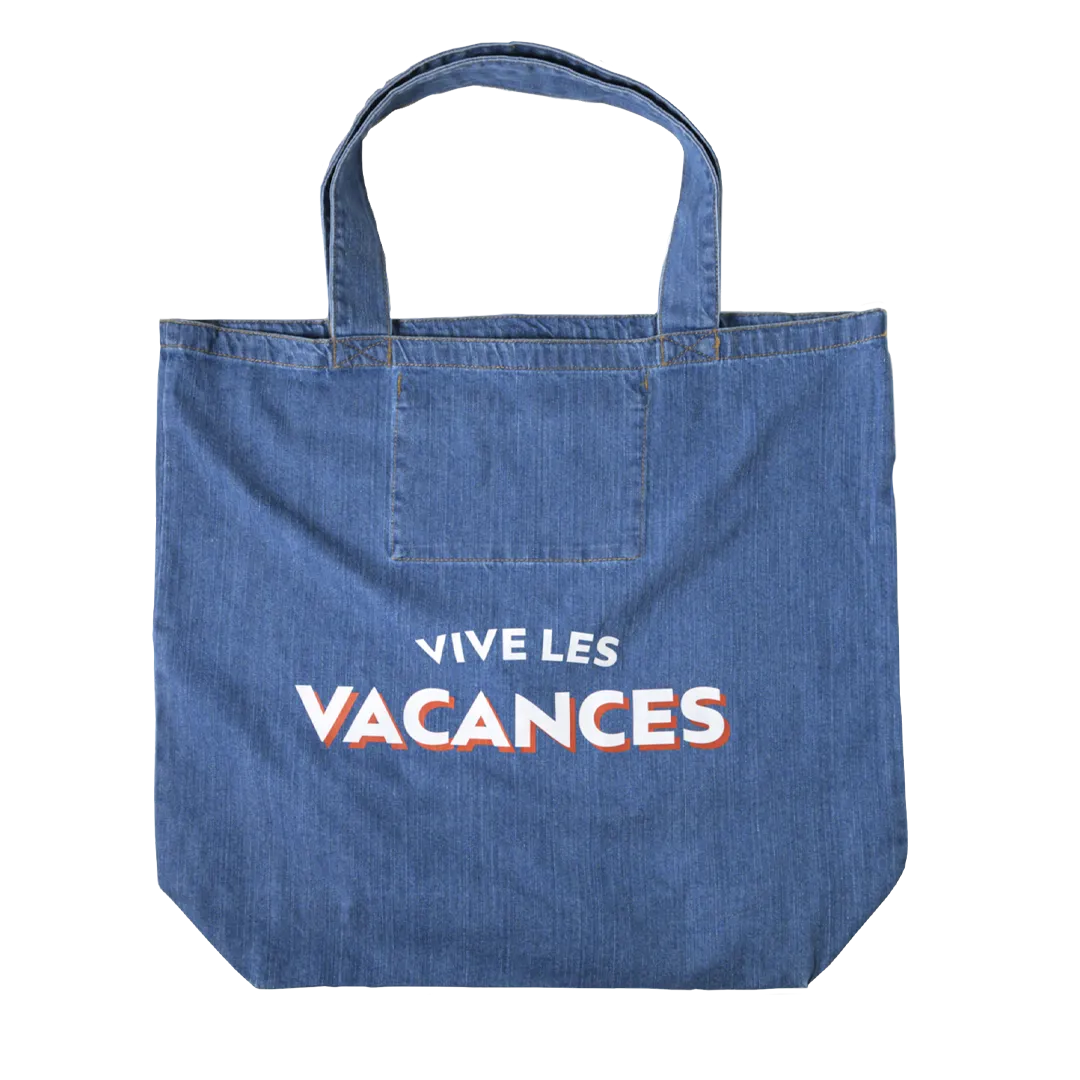Shopper “Vive les Vacances” - denim blue
