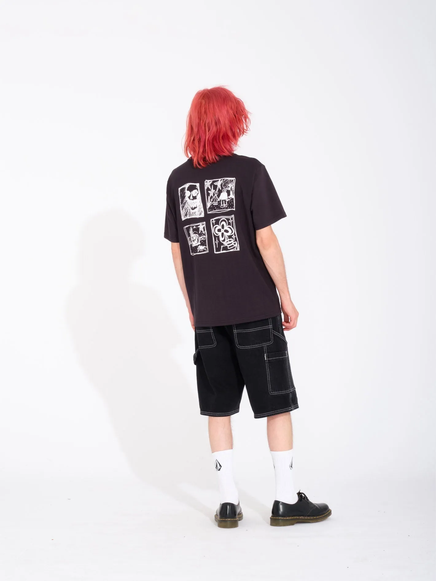 Short Labored Denim Utility - BLACK