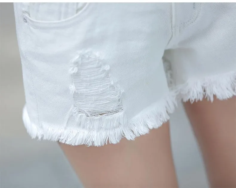 Shredded Denim Shorts