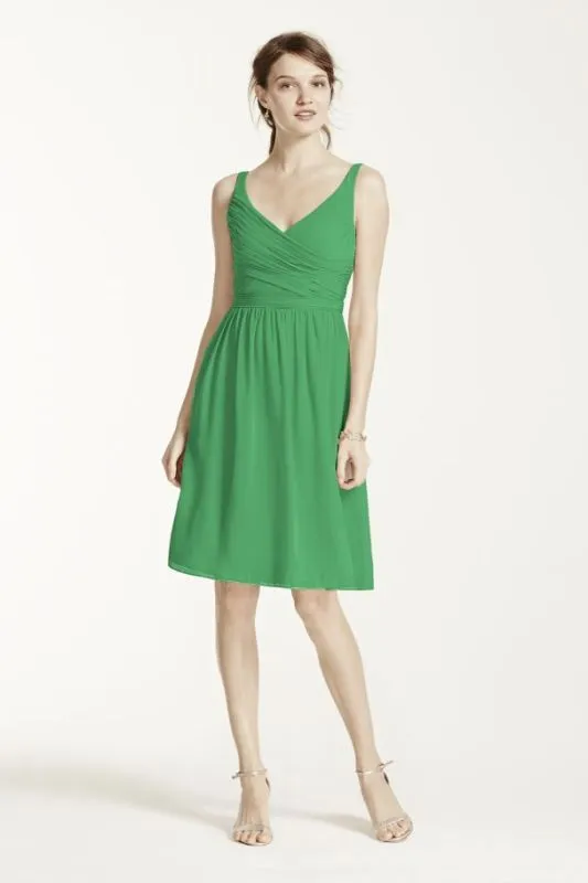Size 22 David's Bridal F15603 Green Bridesmaid Dress