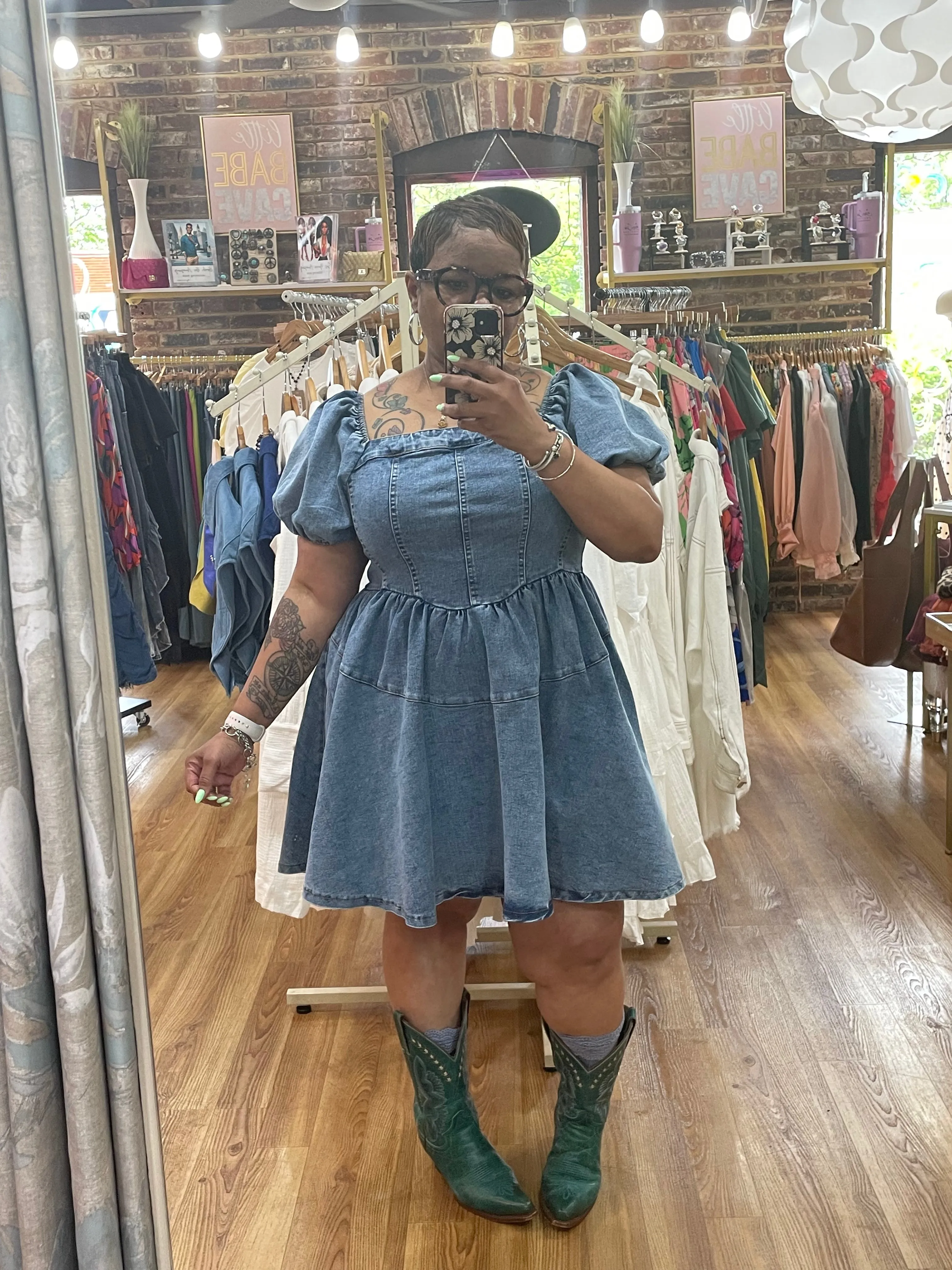 Smock Denim Dress