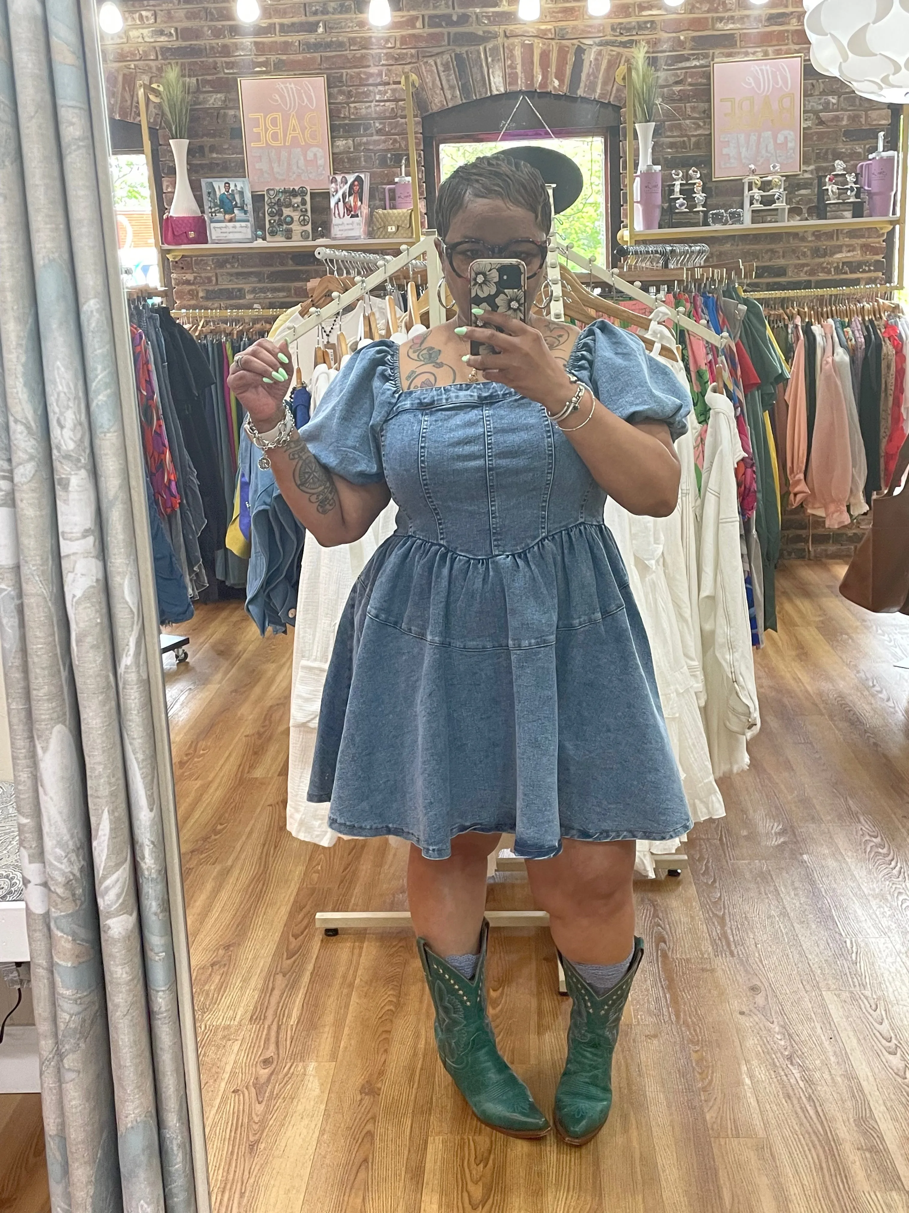 Smock Denim Dress