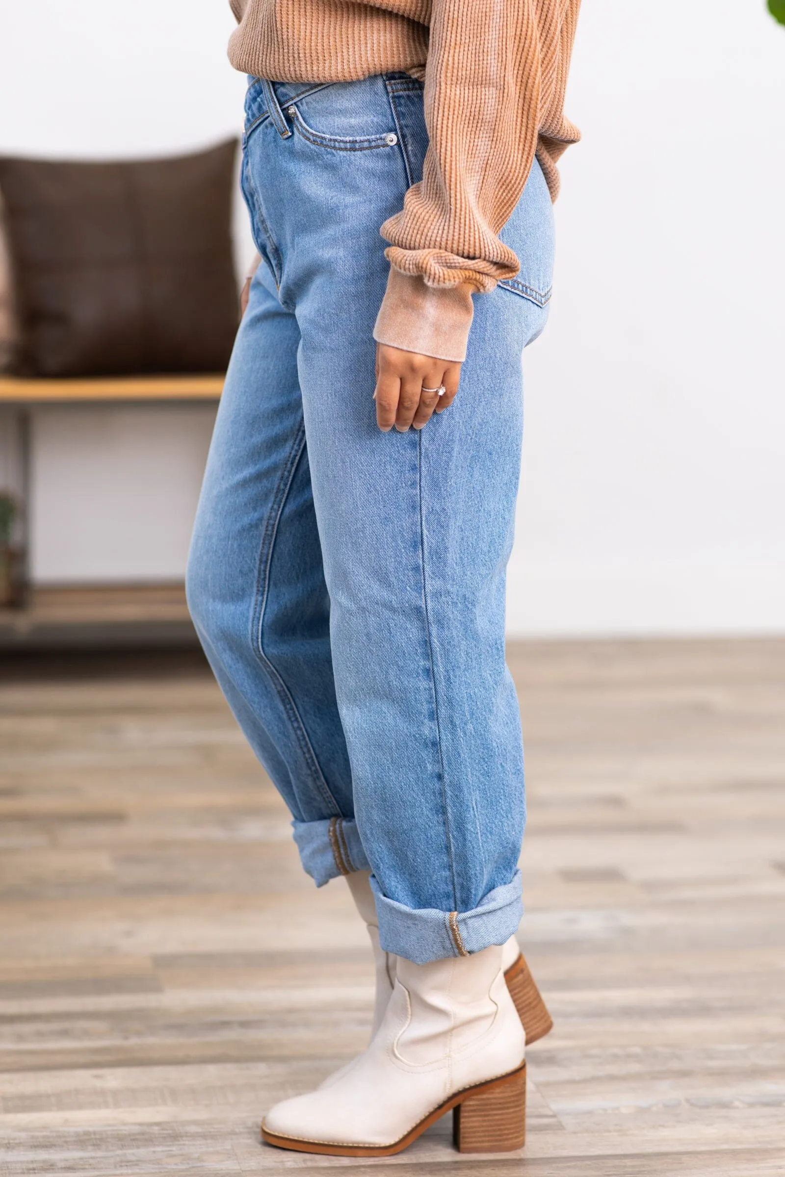 Sneak Peek Medium Wash Straight Leg Jeans