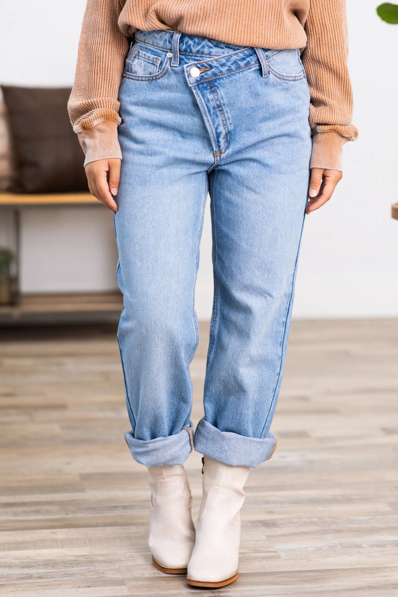 Sneak Peek Medium Wash Straight Leg Jeans