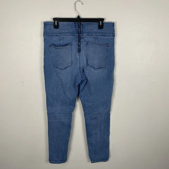 Spanx Womens Signature Waist Ankle Skinny Jeans Blue Stretch Denim High Rise 31