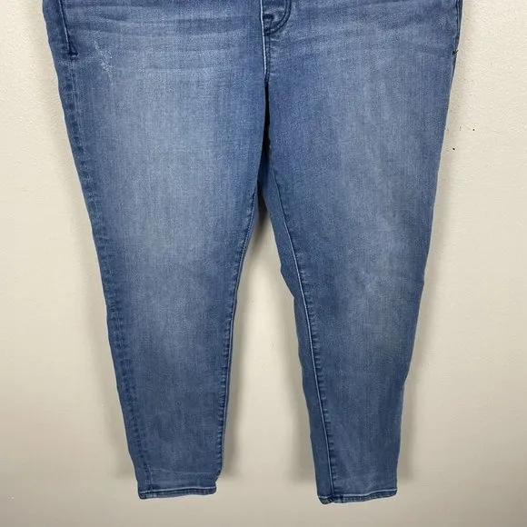 Spanx Womens Signature Waist Ankle Skinny Jeans Blue Stretch Denim High Rise 31