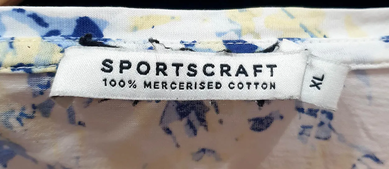 Sportscraft white print cotton top size XL