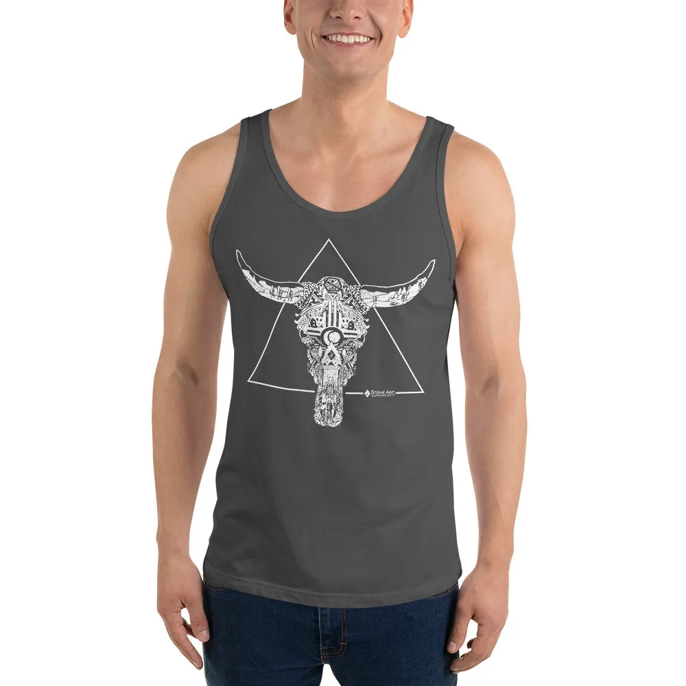 Stone Age Men's Cow Skull Tank Top - Print on Demand