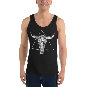 Stone Age Men's Cow Skull Tank Top - Print on Demand