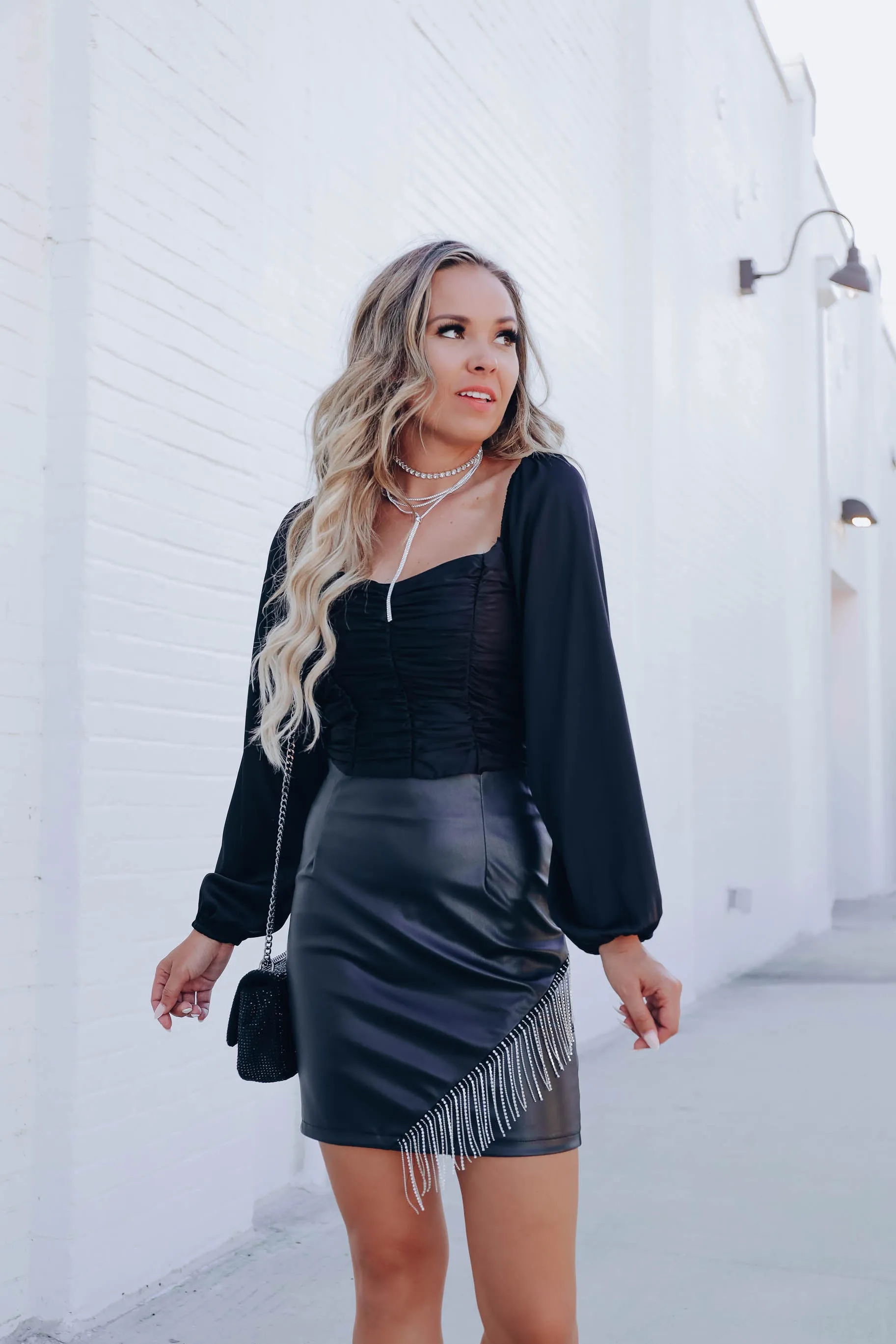 Sweetheart Satin Crop Top - Black