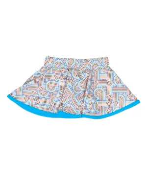 Swirls Print Athleisure Skort